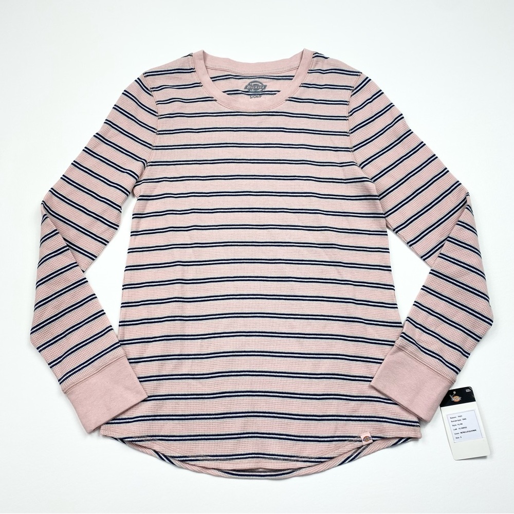 NEW! Women’s Dickies L/S Striped Thermal T-Shirt Size Small W/Tag *SALES SAMPLE*